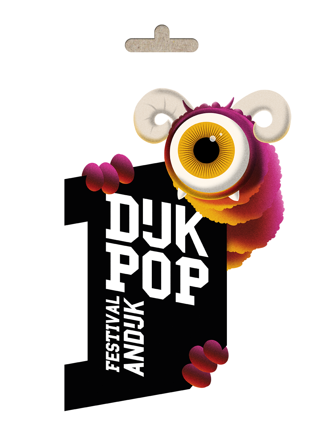 Dijkpop Logo met Mascotte Klein met gat